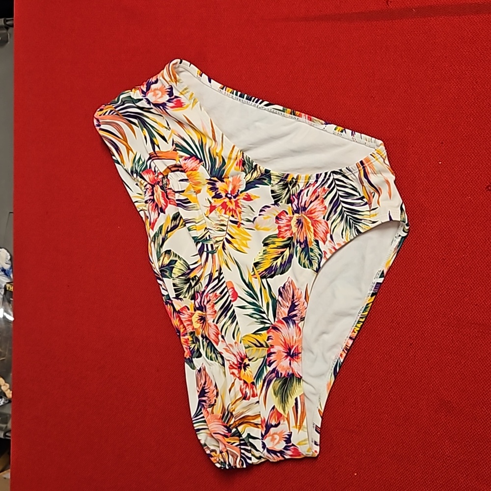 terra & sky multicolor tropical print swimsuit bottoms thigh hi cut 2X - Picture 2 of 8